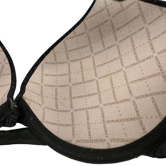Victorias Secret Perfect Shape Bra 32C Underwired Push Up Black Multiway Straps - Picture 7 of 11